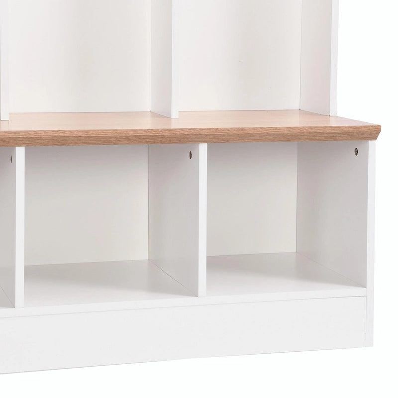Meuble d'entrée avec banc de rangement, patères et casiers à chaussures